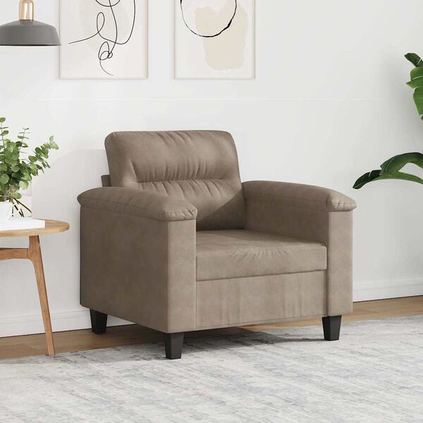 vidaXL Chaise de canap&eacute; Taupe 60 cm Tissu microfibre