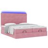 vidaXL Cadre de lit ottoman avec matelas rose 160x200 cm velours