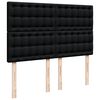 vidaXL Sommier &agrave; lattes de lit avec matelas Noir 140x190 cm Tissu