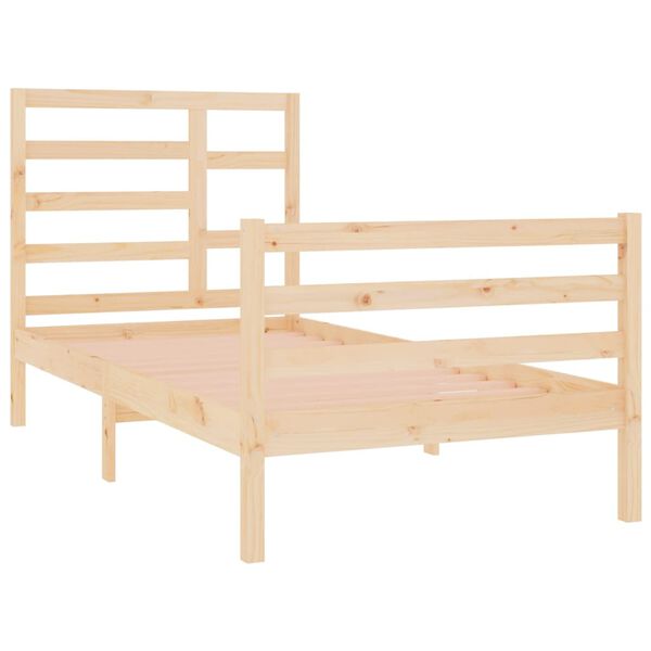vidaXL Cadre de lit sans matelas bois massif 75x190 cm