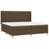 vidaXL Sommier &agrave; lattes de lit avec matelas Marron fonc&eacute; 200x200 cm