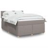 vidaXL Sommier à lattes de lit avec matelas Taupe 140x200 cm Tissu
