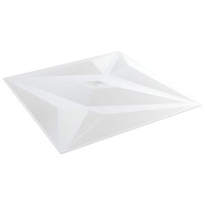 vidaXL Panneaux muraux 12 pcs &Eacute;toile Blanche 50 x 50 cm Mousse XPS
