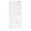 vidaXL Buffet haut Blanc 69,5x34x180 cm Bois d'ing&eacute;nierie