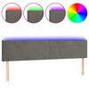 vidaXL T&ecirc;te de lit &agrave; LED Gris fonc&eacute; 160x5x78/88 cm Velours