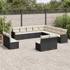vidaXL Salon de jardin avec coussins 13 pcs noir r&eacute;sine tress&eacute;e