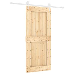 vidaXL Porte coulissante 90 x 210 cm Bois de pin massif (non trait&eacute;)