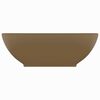 vidaXL Lavabo ovale de luxe Cr&egrave;me mat 40x33 cm C&eacute;ramique