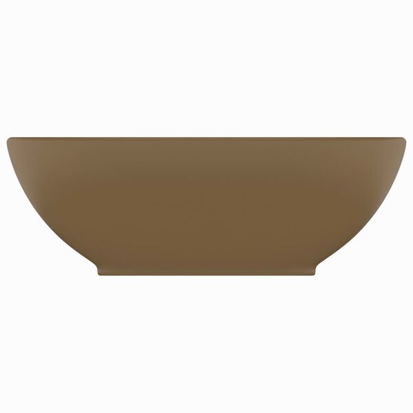 vidaXL Lavabo ovale de luxe Cr&egrave;me mat 40x33 cm C&eacute;ramique