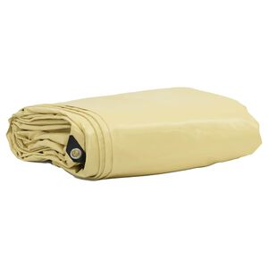vidaXL B&acirc;che 650g / m&sup2; Beige 2 x 3 m Toile avec rev&ecirc;tement en PVC