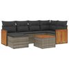 vidaXL Salon de jardin avec coussins 7 pcs gris r&eacute;sine tress&eacute;e