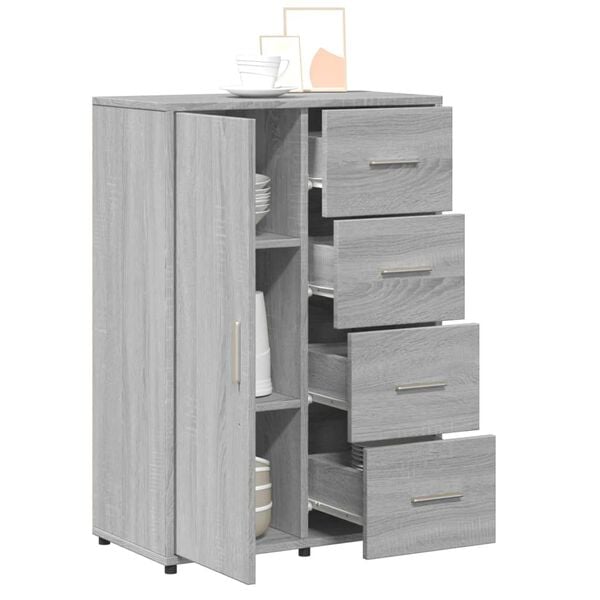 vidaXL Buffet sonoma gris 60x31x84 cm bois d'ing&eacute;nierie