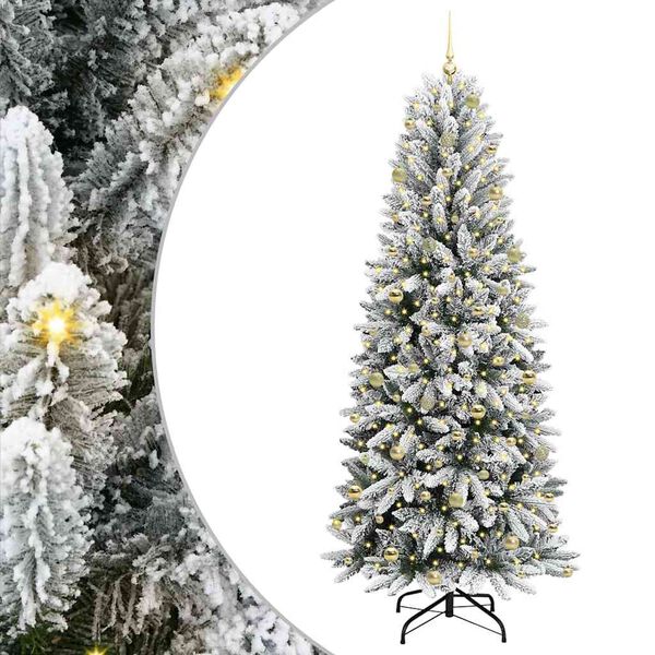 vidaXL Sapin de No&euml;l artificiel avec 300 LED avec support Blanc 240 cm