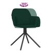 vidaXL Chaises pivotantes &agrave; manger lot de 2 Vert fonc&eacute; Velours