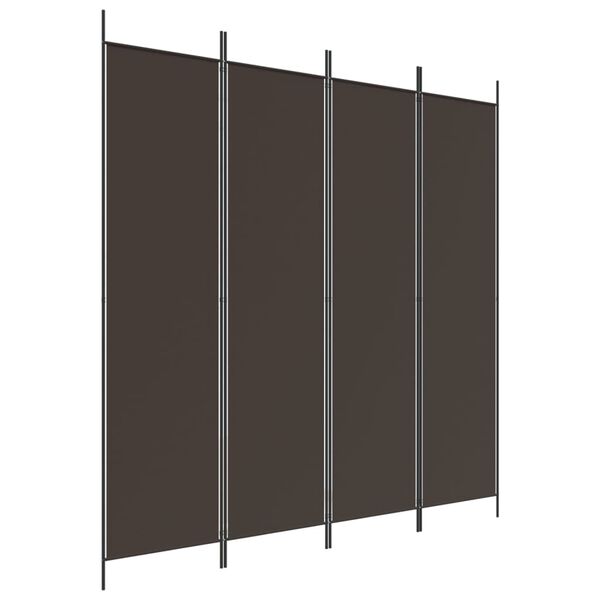 vidaXL Cloison de séparation 4 panneaux Marron 200x200 cm Tissu