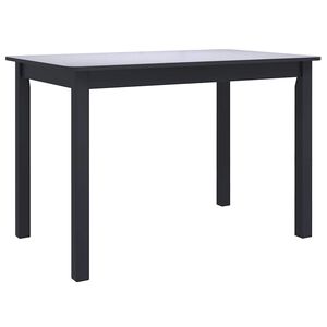 vidaXL Table de salle &agrave; manger Noir 114x71x75 cm Bois d'h&eacute;v&eacute;a massif