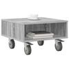 vidaXL Table d'appoint avec roues Gris Sonoma 50 x 50 x 30 cm