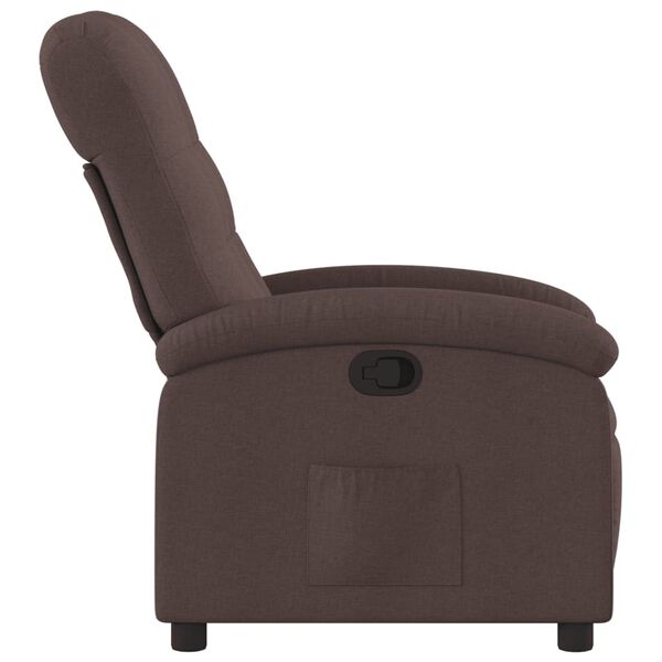 vidaXL Fauteuil inclinable Marron fonc&eacute; Tissu