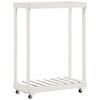 vidaXL Porte-b&ucirc;ches avec roulettes blanc 76,5x40x108cm bois massif pin