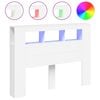 vidaXL T&ecirc;te de lit &agrave; LED blanc 140x18,5x103,5 cm bois d'ing&eacute;nierie