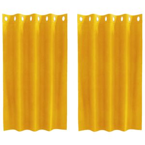 vidaXL Rideaux occultants 2 pc Jaune moutarde 140 x 140 cm Velours