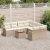 vidaXL Ensemble de canap&eacute; de jardin 9 pcs Beige et cr&egrave;me polyrotin