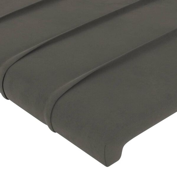 vidaXL T&ecirc;te de lit Gris fonc&eacute; 180 x 5 x 118/128 cm Velours