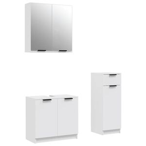 vidaXL Ensemble d'armoires salle de bain 3 pcs blanc bois d'ing&eacute;nierie