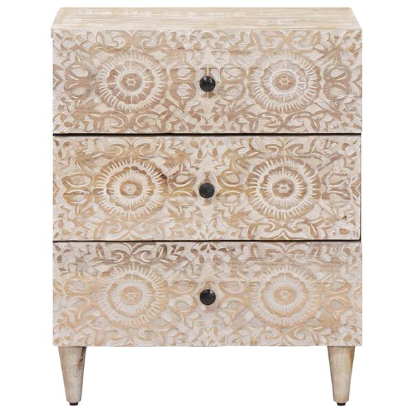 vidaXL Armoire de lit Blanc 50 x 33 x 60 cm Bois de mangue massif