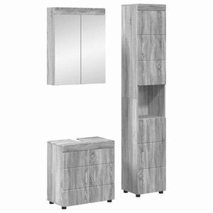 vidaXL Ensemble de mobilier de salle de bain TULUM 3 pcs Gris Sonoma