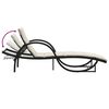 vidaXL Chaise longue avec coussin noir 60x199x42 cm résine tressée