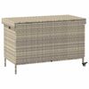 vidaXL Boîte de rangement de jardin et roues gris clair résine tressée