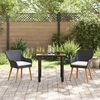 vidaXL Ensemble de salle &agrave; manger pour jardin 3 pcs Noir polyrotin
