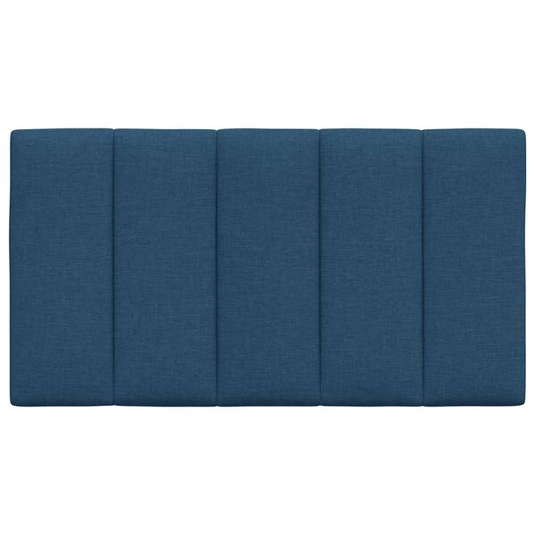 vidaXL Coussin de t&ecirc;te de lit Hanko bleu 90 cm tissu