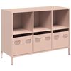 vidaXL Buffet rose 101,5x39x73,5 cm acier lamin&eacute; &agrave; froid