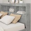 vidaXL T&ecirc;te de lit de rangement Gris b&eacute;ton 140 cm Bois d'ing&eacute;nierie