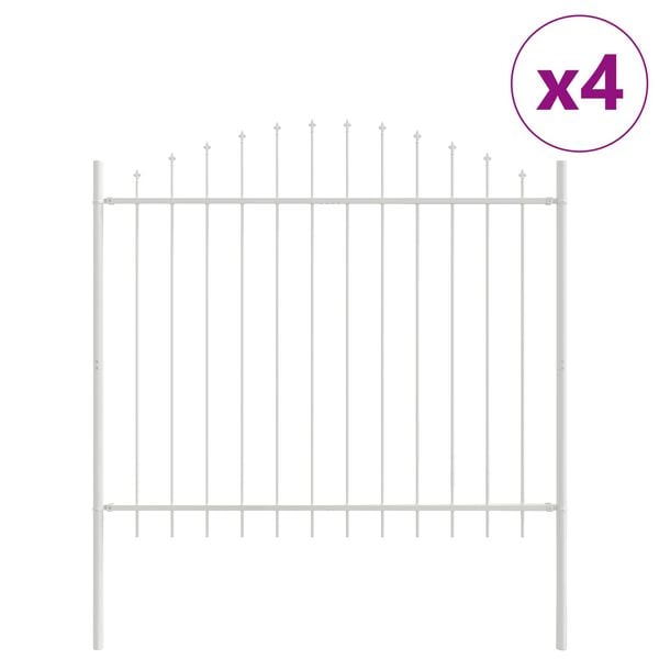 vidaXL Cl&ocirc;ture de jardin 4 pcs Blanc 170 x 165 cm