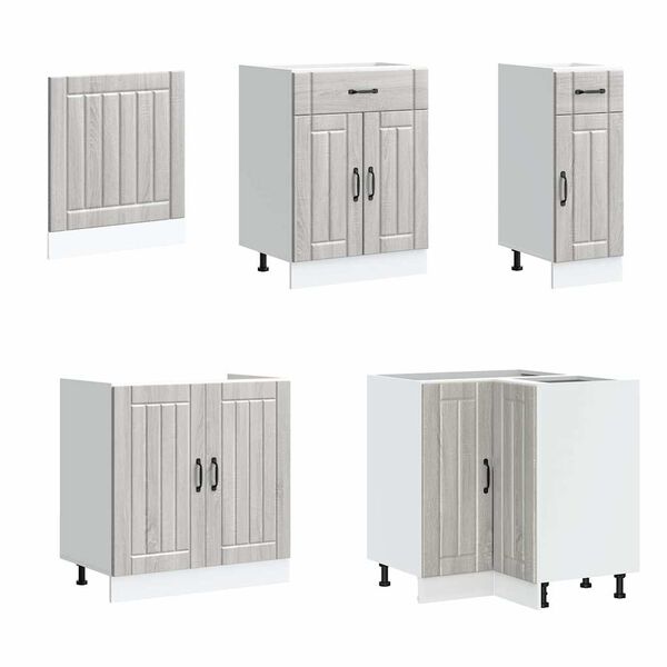 vidaXL Ensemble d'armoires de cuisine 11 pcs Lucca bois d'ing&eacute;nierie