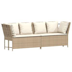 vidaXL Canap&eacute; de jardin avec coussins beige r&eacute;sine tress&eacute;e