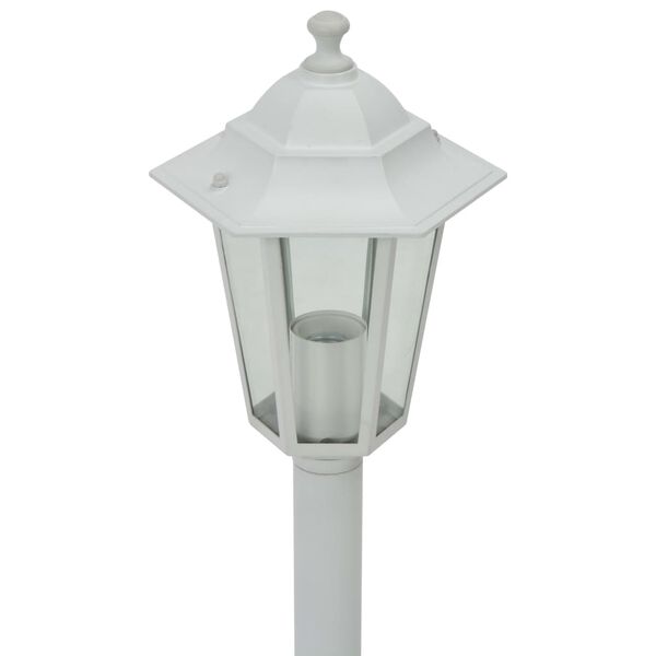 vidaXL Lampe de jardin &agrave; piquet 6 pcs E27 110 cm Aluminium Blanc