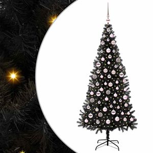 vidaXL Sapin de No&euml;l Noir 180 cm PVC