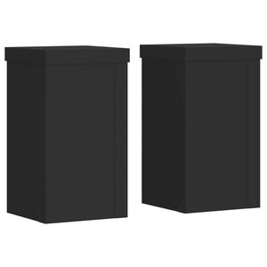 vidaXL Supports pour plantes 2 pcs noir 10x10x18 cm bois d'ing&eacute;nierie