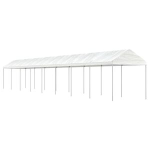 vidaXL Belv&eacute;d&egrave;re avec toit blanc 17,84x2,28x2,69 m poly&eacute;thyl&egrave;ne