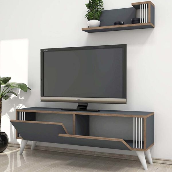 Homemania Meuble TV Nicol 120x31x42 cm Anthracite