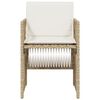 vidaXL Chaises de jardin avec coussins lot de 4 beige r&eacute;sine tress&eacute;e