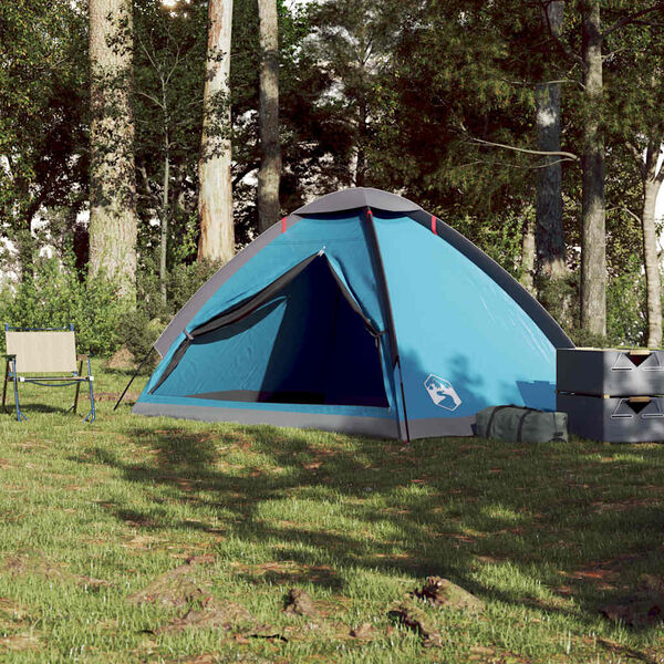 vidaXL Tente de camping &agrave; d&ocirc;me 4 personnes bleu imperm&eacute;able