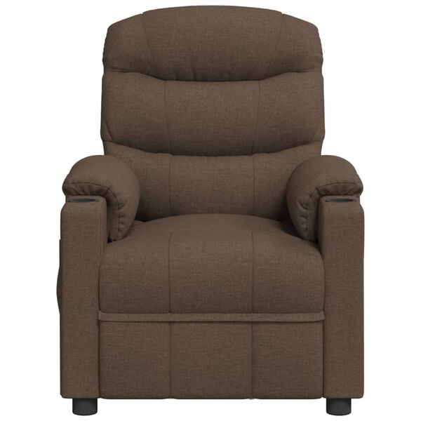 vidaXL Fauteuil de massage Marron Tissu