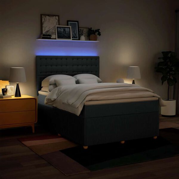 vidaXL Sommier &agrave; lattes de lit avec matelas Bleu 140x200 cm Tissu