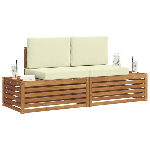 vidaXL Ensemble de canap&eacute;s d'ext&eacute;rieur 2 Pi&egrave;ce Naturel et Cr&egrave;me