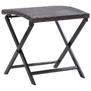 vidaXL Tabouret pliable R&eacute;sine tress&eacute;e Marron